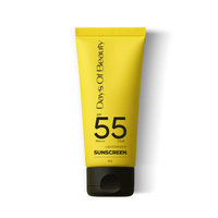 Days Of Beauty SPF 55 PA++++ hybrid sunscreen tube for oily and acne prone skin