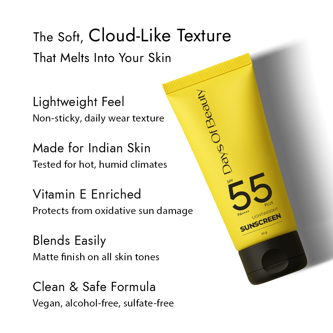SPF 55+ PA++++ Lightweight Sunscreen - Days of Beauty